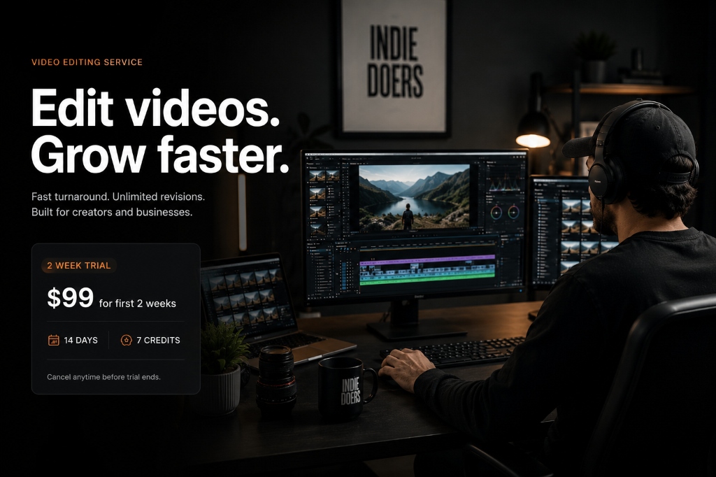 Indiedoers — Edit videos. Grow faster.